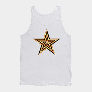 Stars orange yellow waves - concentric stars doodle design Tank Top